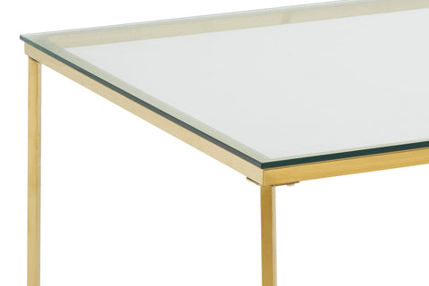 Allure Gold Finish Cross Base Coffee Table
