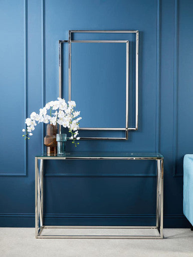 Allure Silver Cross Design Console Table
