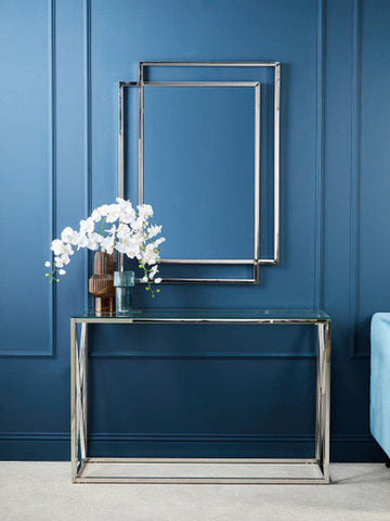Allure Silver Cross Design Console Table