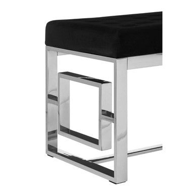 Allure Black Tufted Bench