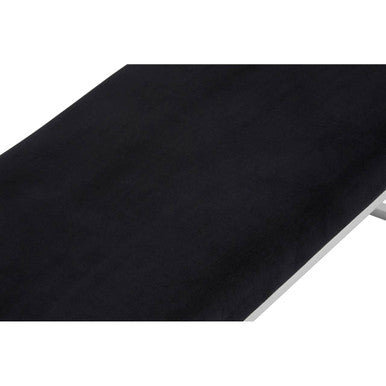Allure Black Velvet  Bench with Silver legs
