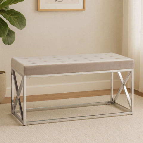 Allure Mink Tufted Bench