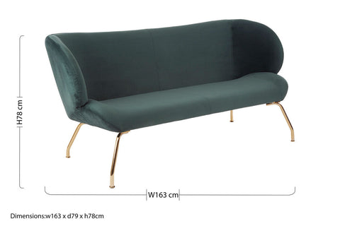 Kolding 2 Seat Green Sofa