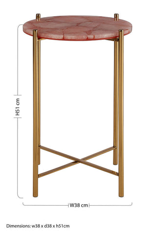 Vita Pink Quartz Side Table