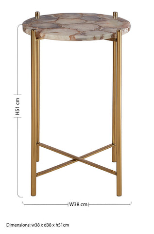 Vita Natural Agate Side Table