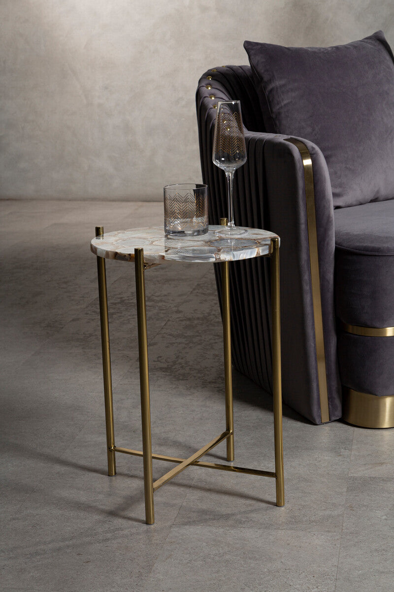Vita Natural Agate Side Table