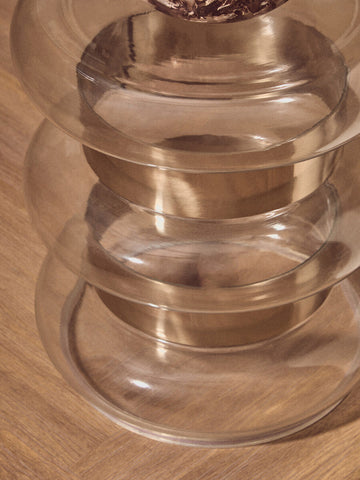 Margot Clear Glass And Gold Side Table