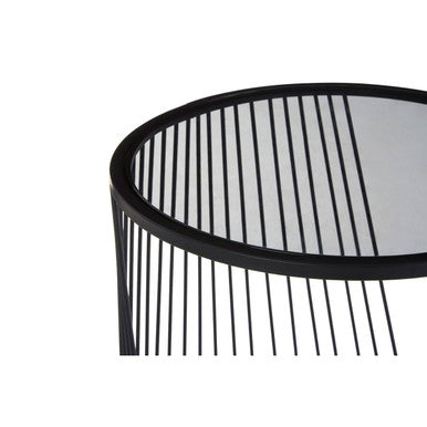 Trento Set of 2 Glass Top Side Tables