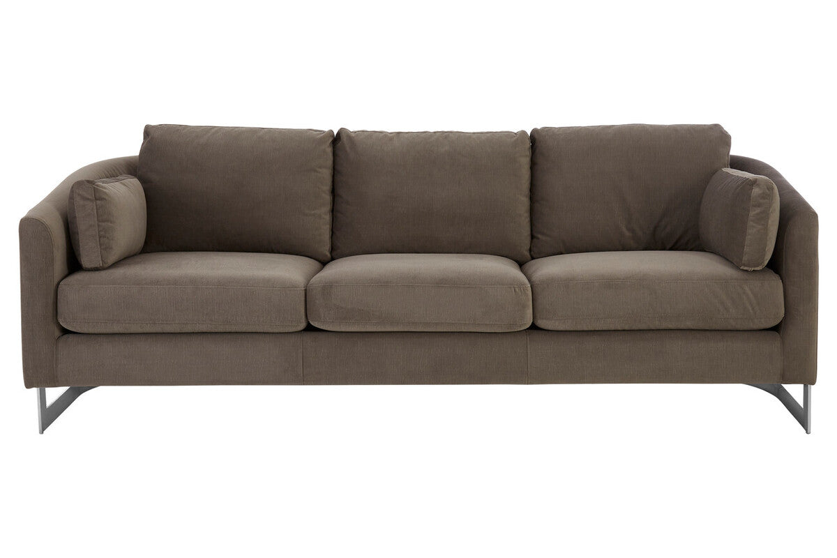 Freda Dark Grey Cotton Velvet 3 Seat Sofa