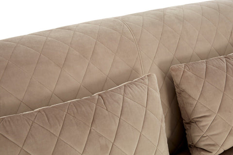 Fiji Three Seat Grey Cotton Velvet Sofa