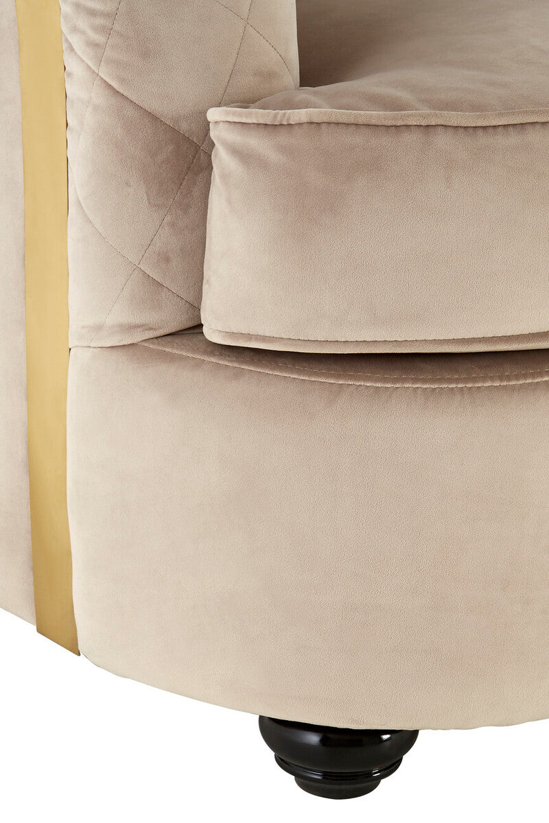 Fiji Three Seat Grey Cotton Velvet Sofa