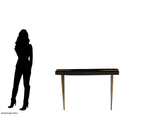 Asamra Black Acacia Wood Console Table