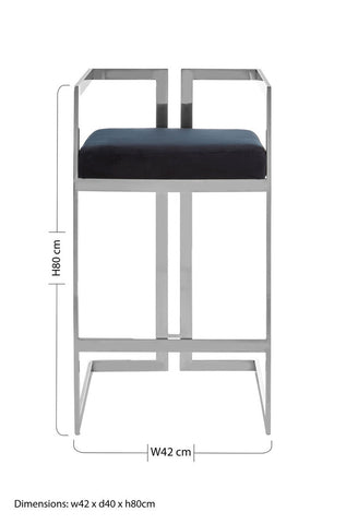 Azalea Bar Stool With Silver Frame