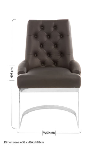 Azalea Tufted Black Faux Leather Dining Chair