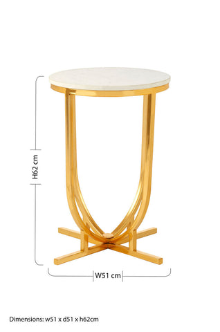 Templar White Marble and Gold Round Side Table