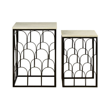 Templar Set Of 2 Marble Tops Side Tables