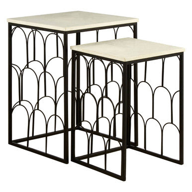 Templar Set Of 2 Marble Tops Side Tables