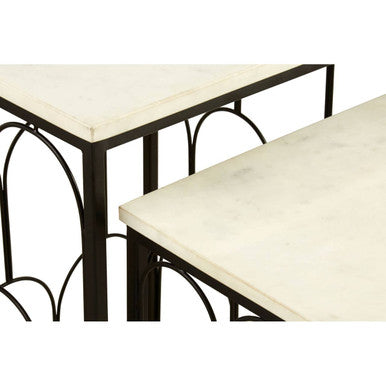 Templar Set Of 2 Marble Tops Side Tables