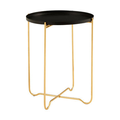 Templar Black Finish Round Top Side Table