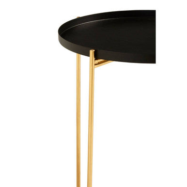 Templar Black Finish Round Top Side Table