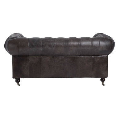 Victor 2 Seat Grey Leather Sofa