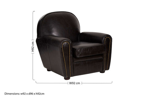 Victor Black Leather Classic Armchair