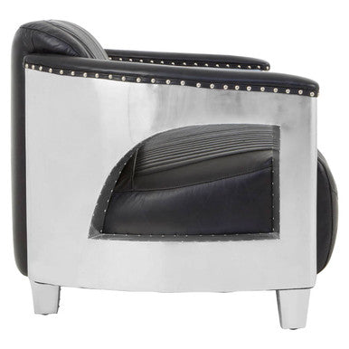 Victor 2 Seat Black Leather Sofa