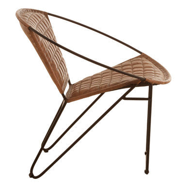 Buffalo Brown Leather Modern Sling Chair