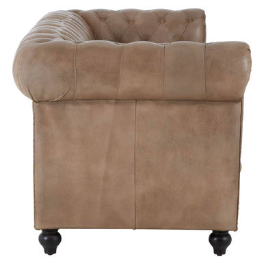 Buffalo 3 Seat Light Brown Leather Sofa
