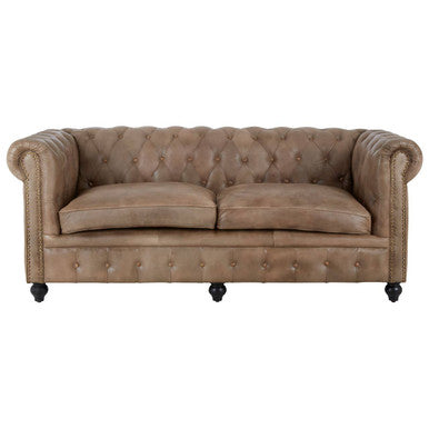 Buffalo 3 Seat Light Brown Leather Sofa