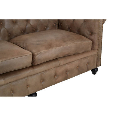 Buffalo 3 Seat Light Brown Leather Sofa