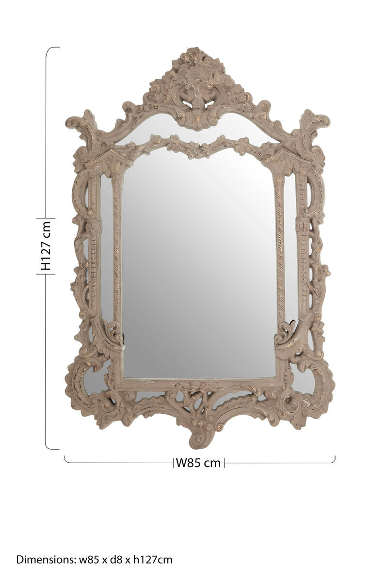 Vasari Antique Grey Ornate Wall Mirror