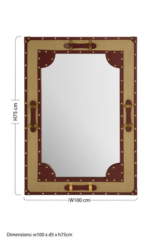 Columbus Canvas And Leather Trim Wall Mirror