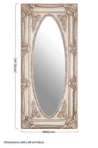 Marseille Champagne Oval Border Wall Mirror