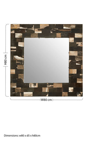 Relic Square Petrified Wood Wall Mirror