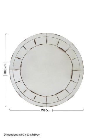 Riza Round And Mosaic Effect Wall Mirror