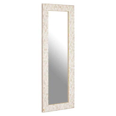 Hestina Rectangular White Wash Mosaic Wall Mirror