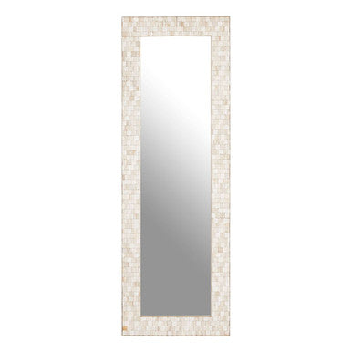 Hestina Rectangular White Wash Mosaic Wall Mirror