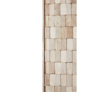 Hestina Rectangular White Wash Mosaic Wall Mirror
