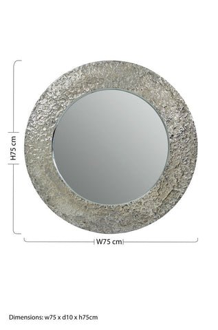 Akola Nickle Finish Round Wall Mirror