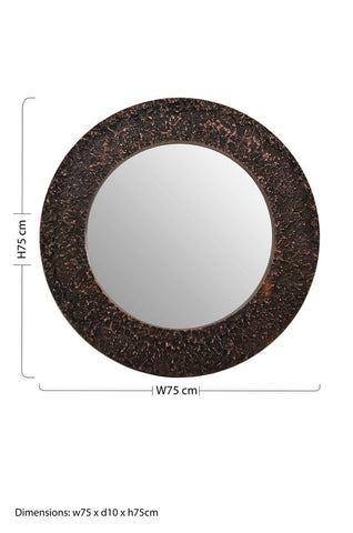 Akola Copper Finish Round Wall Mirror