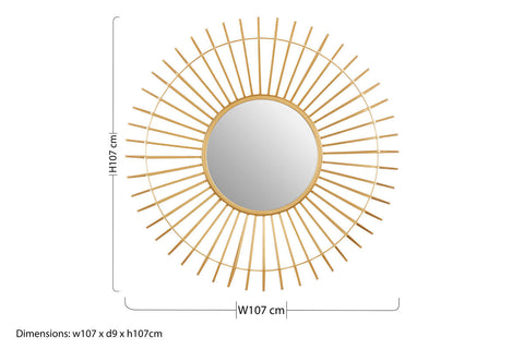 Beauly Round Gold Wall Mirror