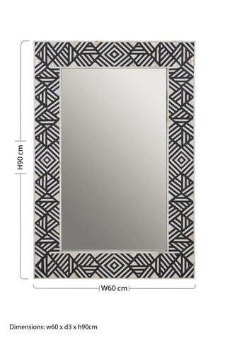 Fusion Black and Mother Of Pearl Wall Mirror