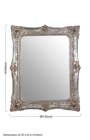 Marseille Champagne Baroque Style Wall Mirror