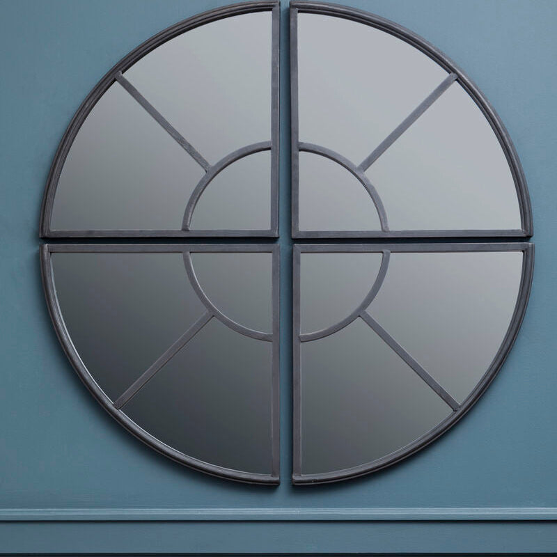 Cosma Round Window Pane Wall Mirror