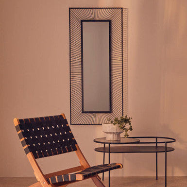 Trento Wall Mirror with Black Metal Frame