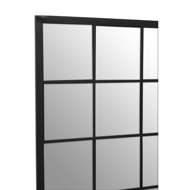 Descartes Black Large Grid Wall Mirror