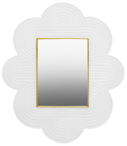 Saras White Finish Mango Wood Wall Mirror