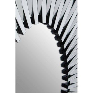 Jade Silver Rectangular Sunburst Wall Mirror