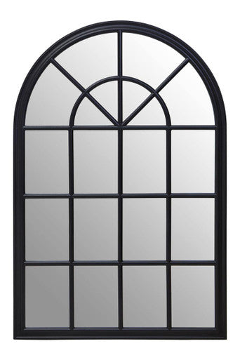 Lovida Black Arched Wooden Frame Wall Mirror